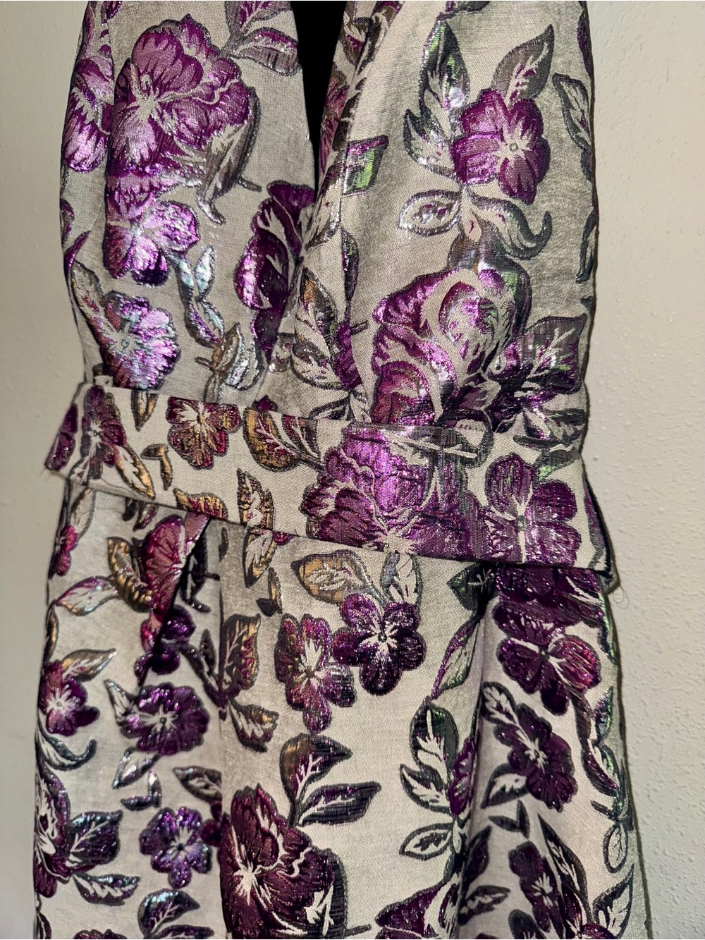 Eloquii Metallic Brocade Floral Fit and Flare Dress 18 nwt Feminine - Picture 3 of 13